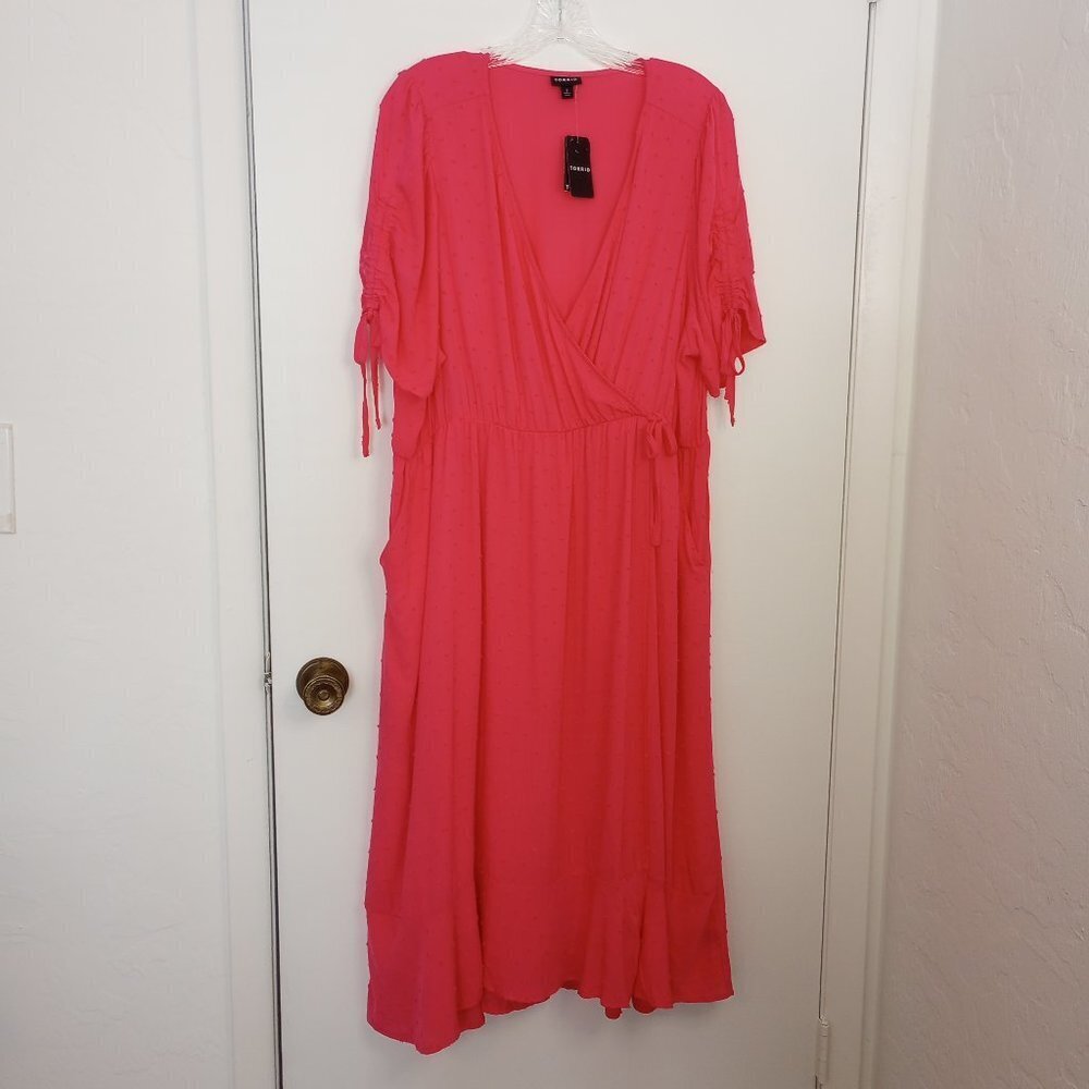 Torrid Swiss Linen Surplice Midi Dress